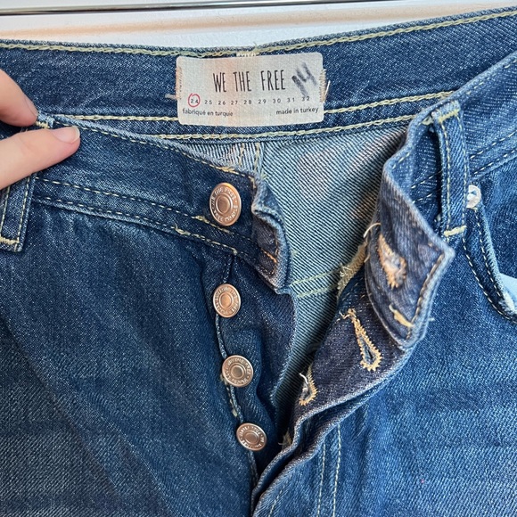 We the Free, Free People Distressed Straight Leg Jeans - Picture 2 of 4